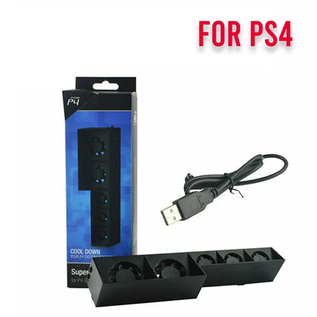 PS4 Pro Slim Cooling Fan Stand – Smart Turbo 5-Fan Base