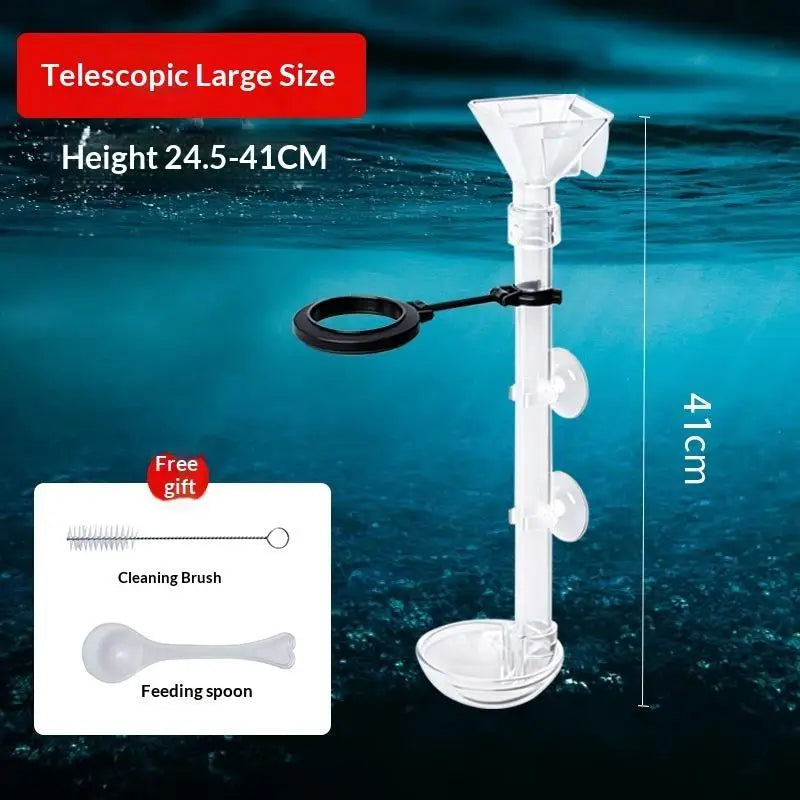 Telescopic Acrylic Aquarium Feeding Tube with Suction Cups