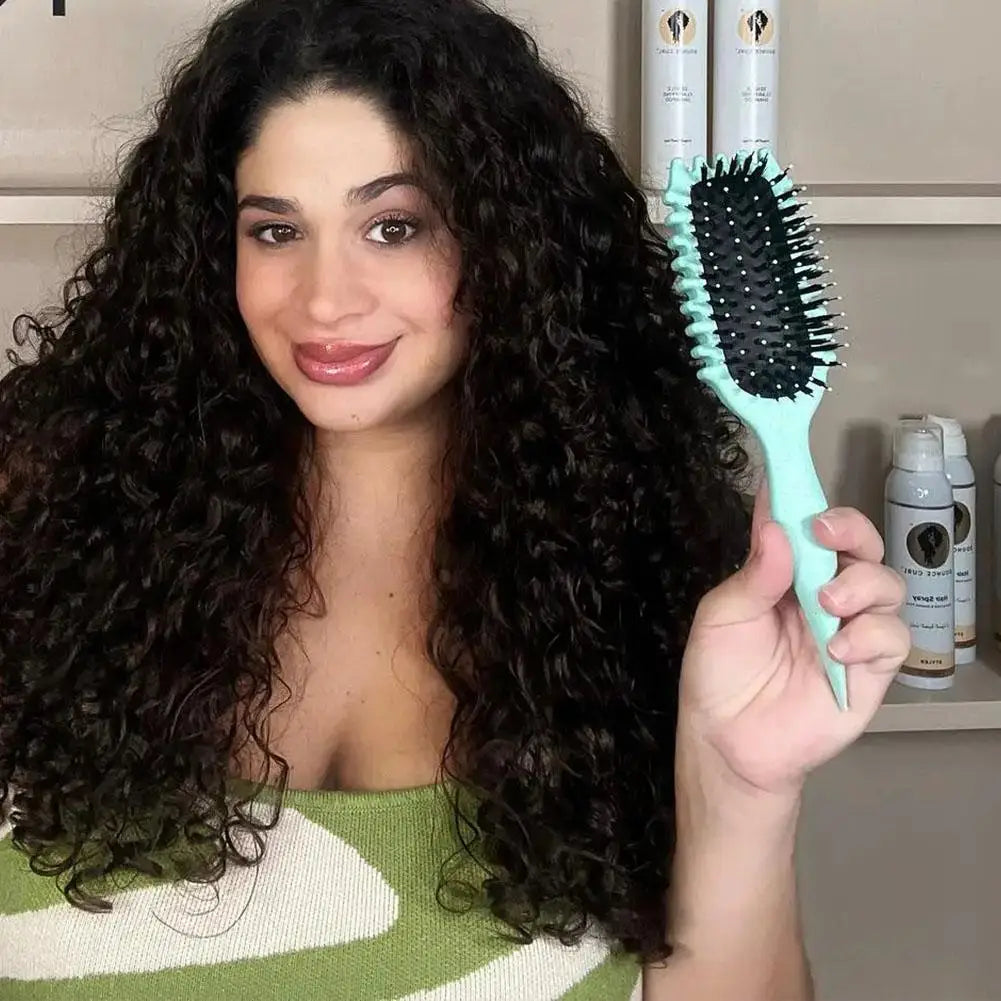 Styling Curly Hair Styling Brush Scalp Massage Wild Boar Curling Comb Untie Curly Brush Tangled Barber Hair Styling Tools Peaceful Pleasures Health and Wellness
