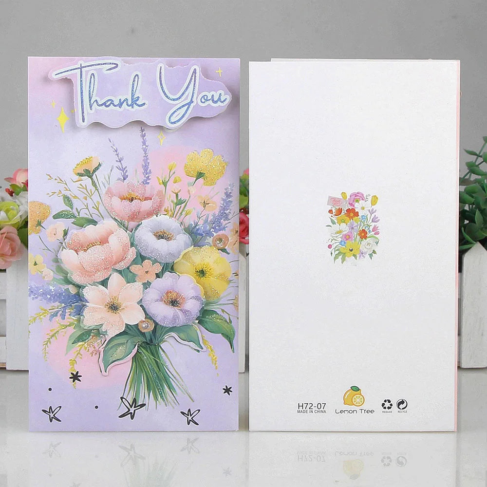 Flower 3D Greeting Card Universal Mother's Day Teacher's Qixi