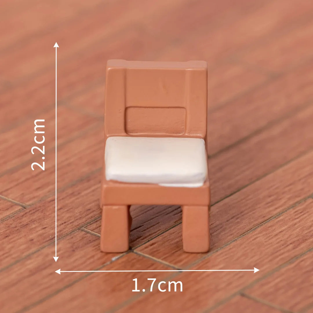 1PCS Dollhouse Miniature Furniture Mini Furnishing Bed Sofa Chair Scene Model Micro Landscape Fairy Garden Ornament Kids Gifts Peaceful Pleasures Health and Wellness 9