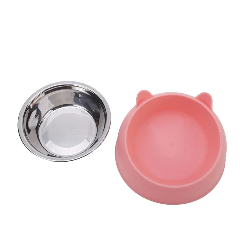 Tilted Stainless Steel Cat Bowl | 15° Anti-Choke Pet Feeder