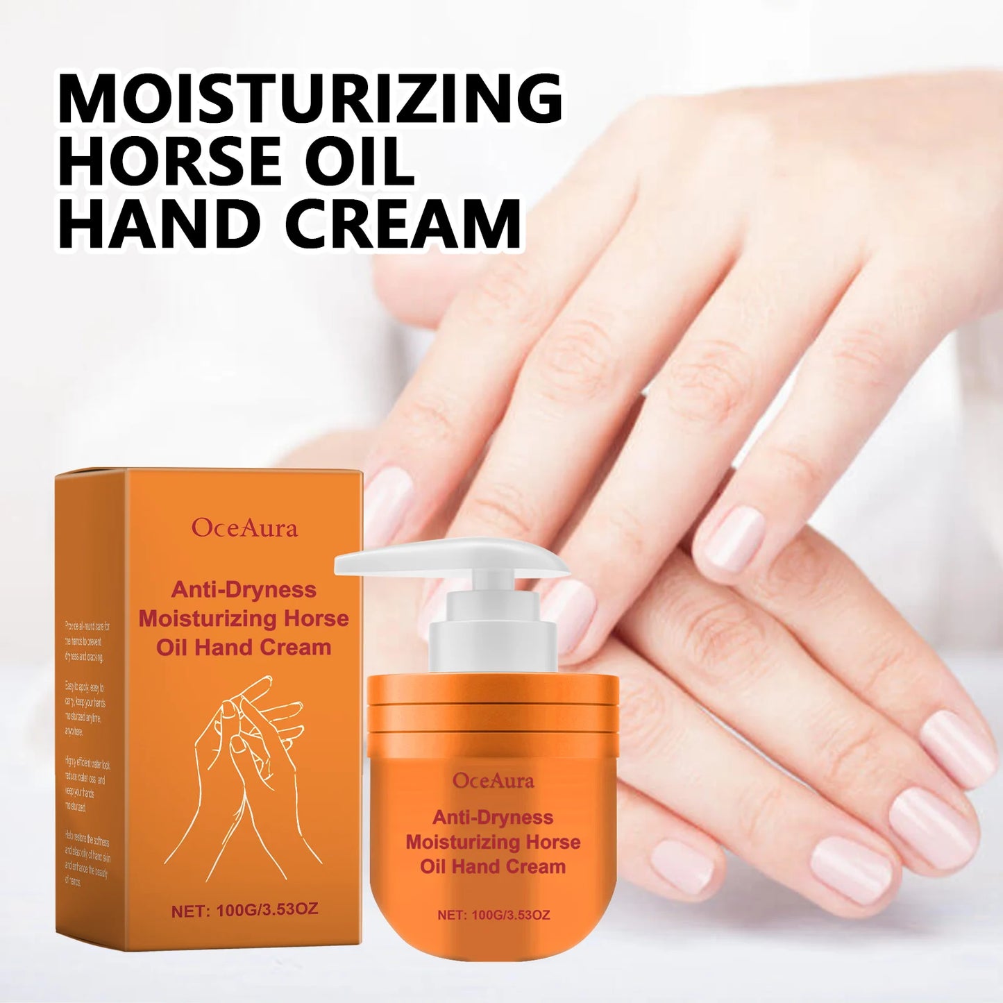 Horse Oil Hand Cream – Anti-Crack, Moisturizing & Brightening