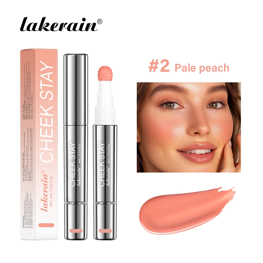 6 Colors Liquid Sponge Cheek Blusher Face Highlighter Long Lasting Natural Skin Tint Face Blush Sponge Wand For Cheek Makeup Peaceful Pleasures Health and Wellness 02 pale peach