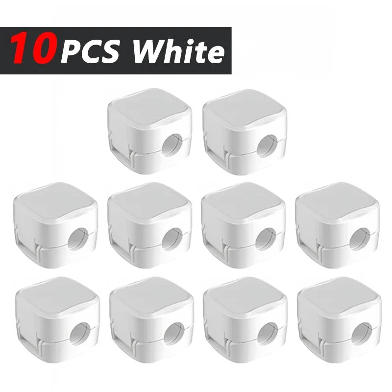 Magnetic Cable Clips Adhesive Cord Organizer | Desk, Car & Home Cable Management Clips Peaceful Pleasures Health and Wellness 10 White