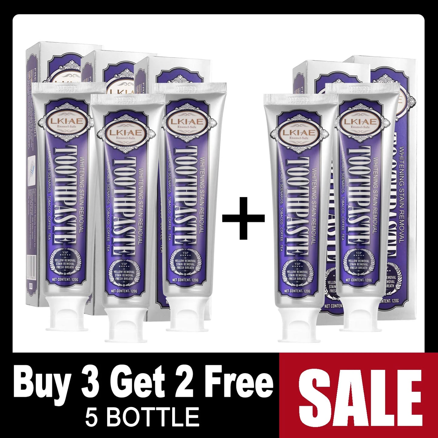 LKIAE Whitening Toothpaste | Stain Removal & Fresh Breath Mint
