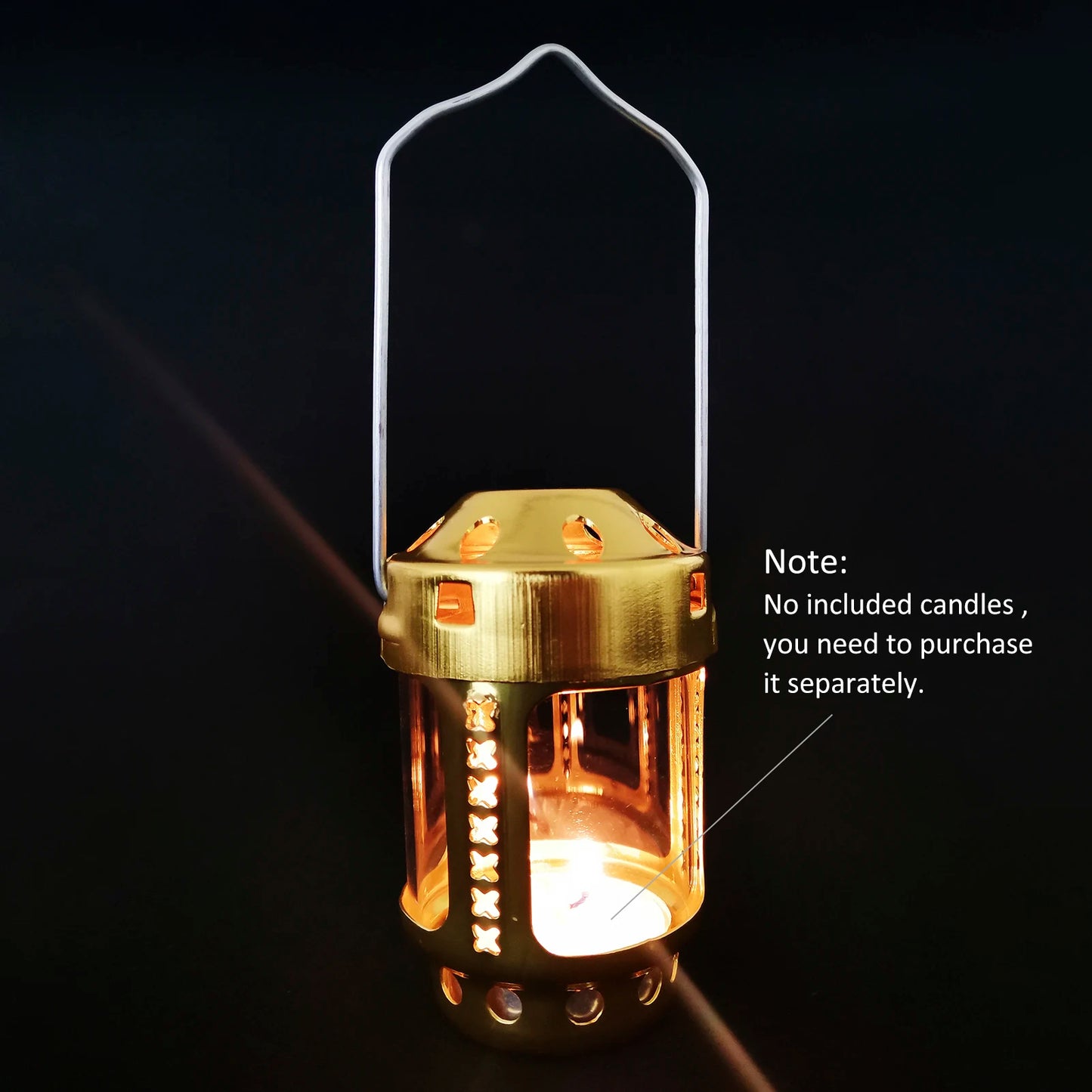 Outdoor Camping Angling Candle Lamp Lantern Mini Bright Aluminium