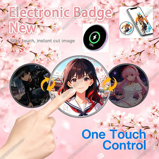 Anime Electronic Badge – Smart HD Display Brooch for Fans Electronic Display Badge Peaceful Pleasures Health and Wellness