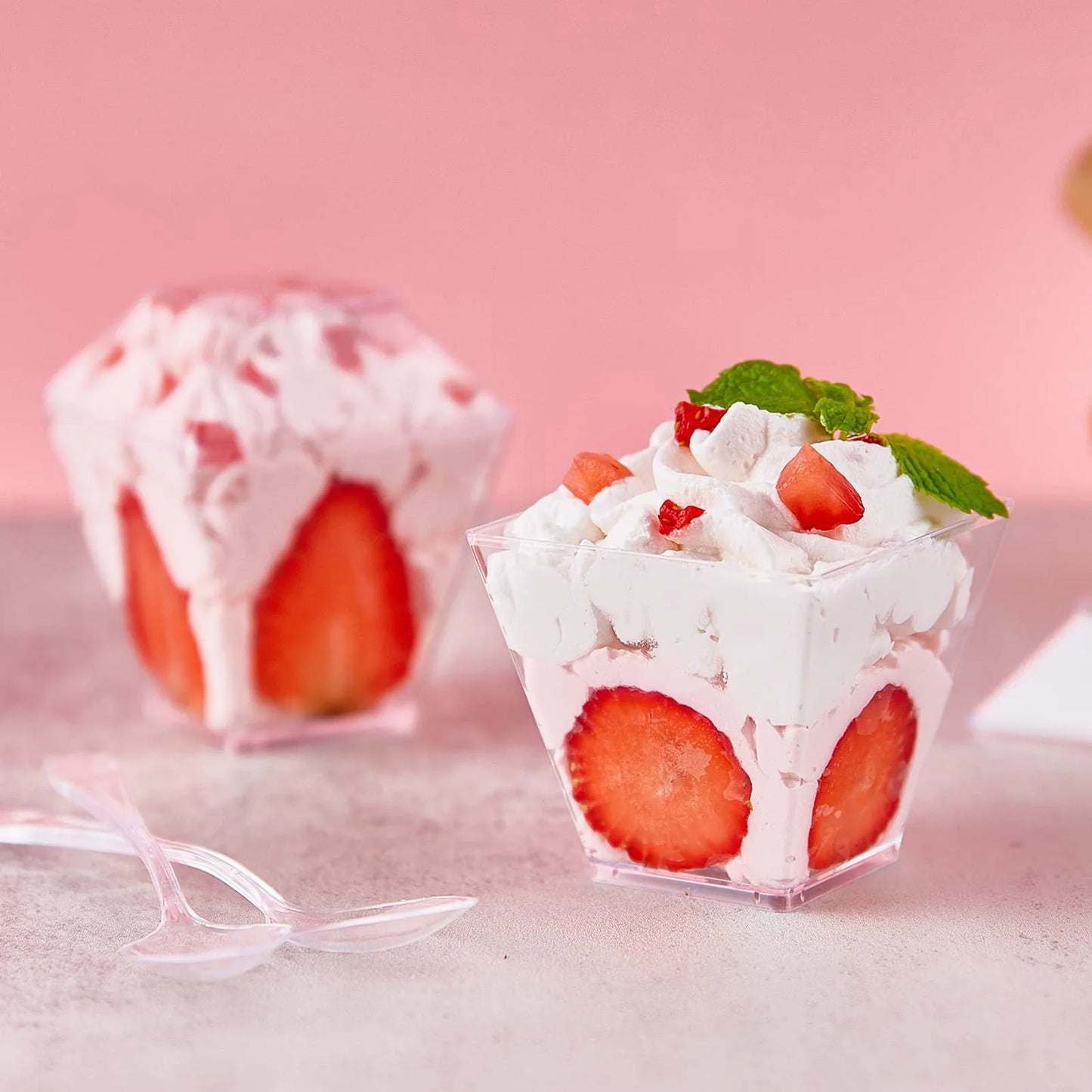 Dessert Cups with Lids and Spoons Pudding Appetizer Cup Bowls Practical For Festivals Home Dessert Shops Peaceful Pleasures Health and Wellness