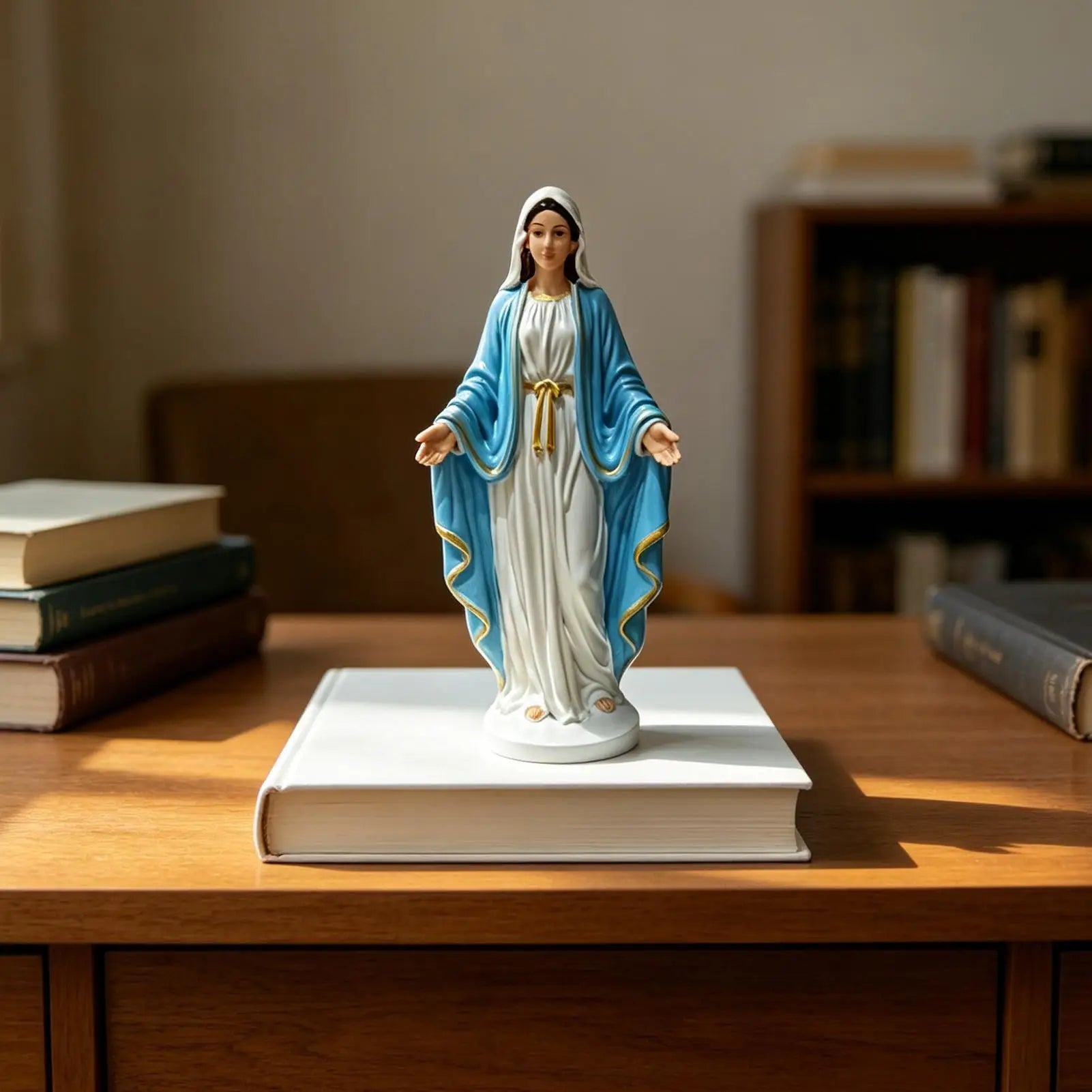 Virgin Mary Desktop Figurine | Catholic Religious Statue Decor Religious Figurine Peaceful Pleasures Health and Wellness
