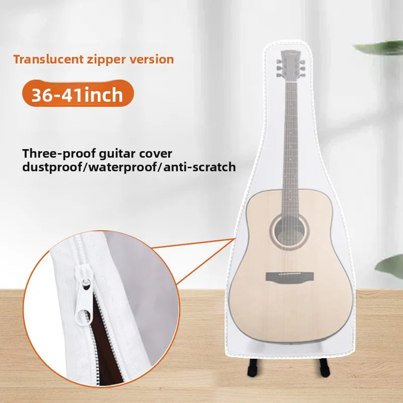 36-41 Inches Dustproof Frosted Guitarcover Transparent Waterproof