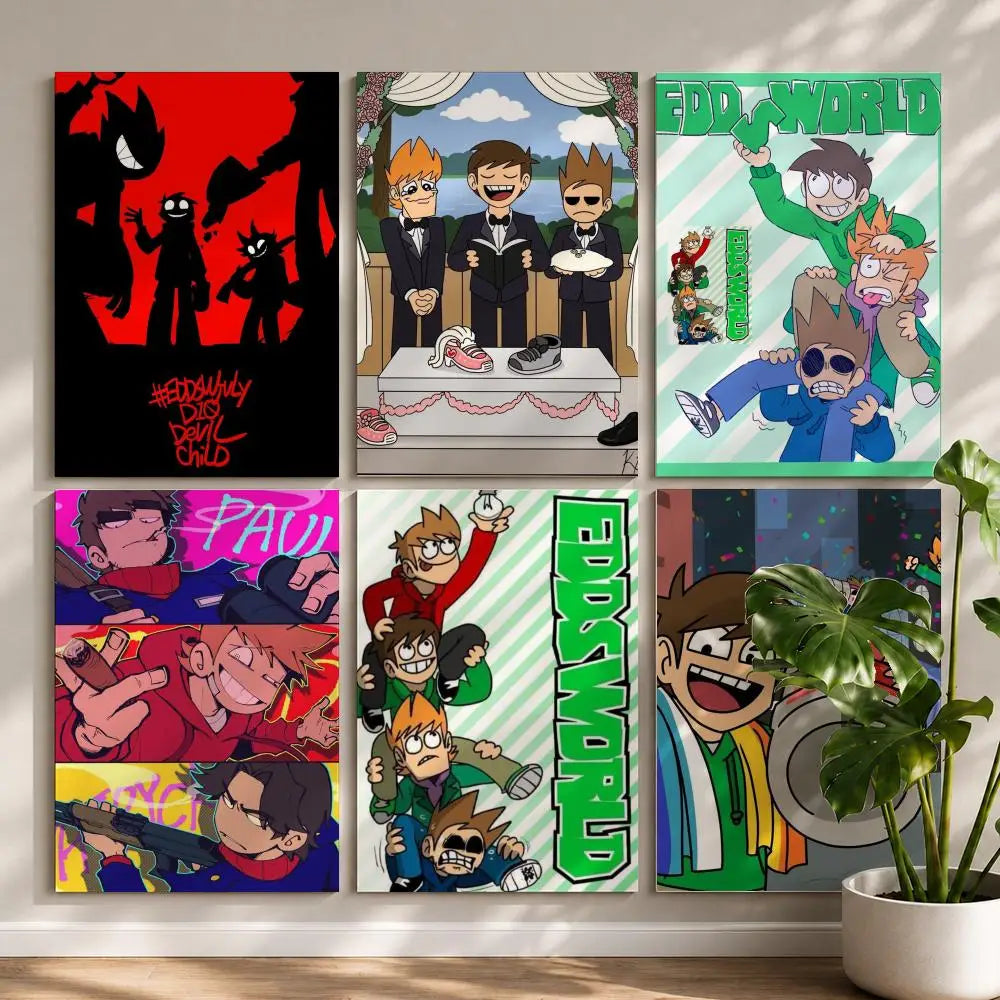 Eddsworld Cartoon Poster HD Self-Adhesive Waterproof Wall Art Wall Art Poster Peaceful Pleasures Health and Wellness