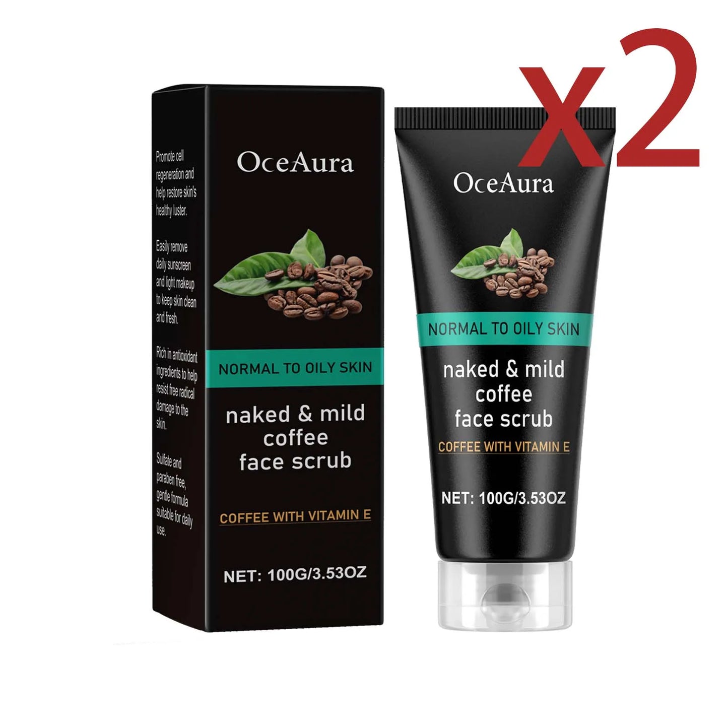 OceAura Coffee Exfoliating Facial Cleanser 100g | Clear Pores