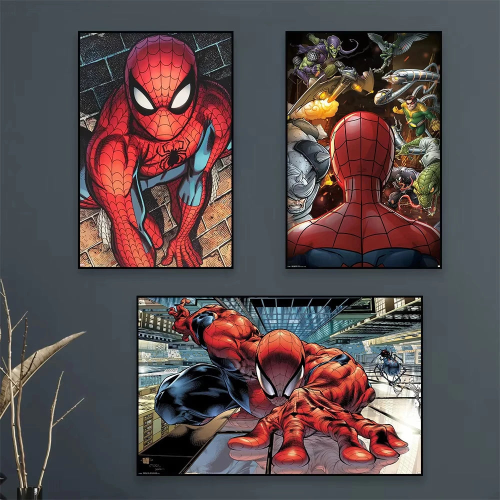 Spider Man Comics Poster Superhero Cartoon Movie Art Canvas Painting The Amazing Spider Man Prints Bedroom Decoration Peaceful Pleasures Health and Wellness