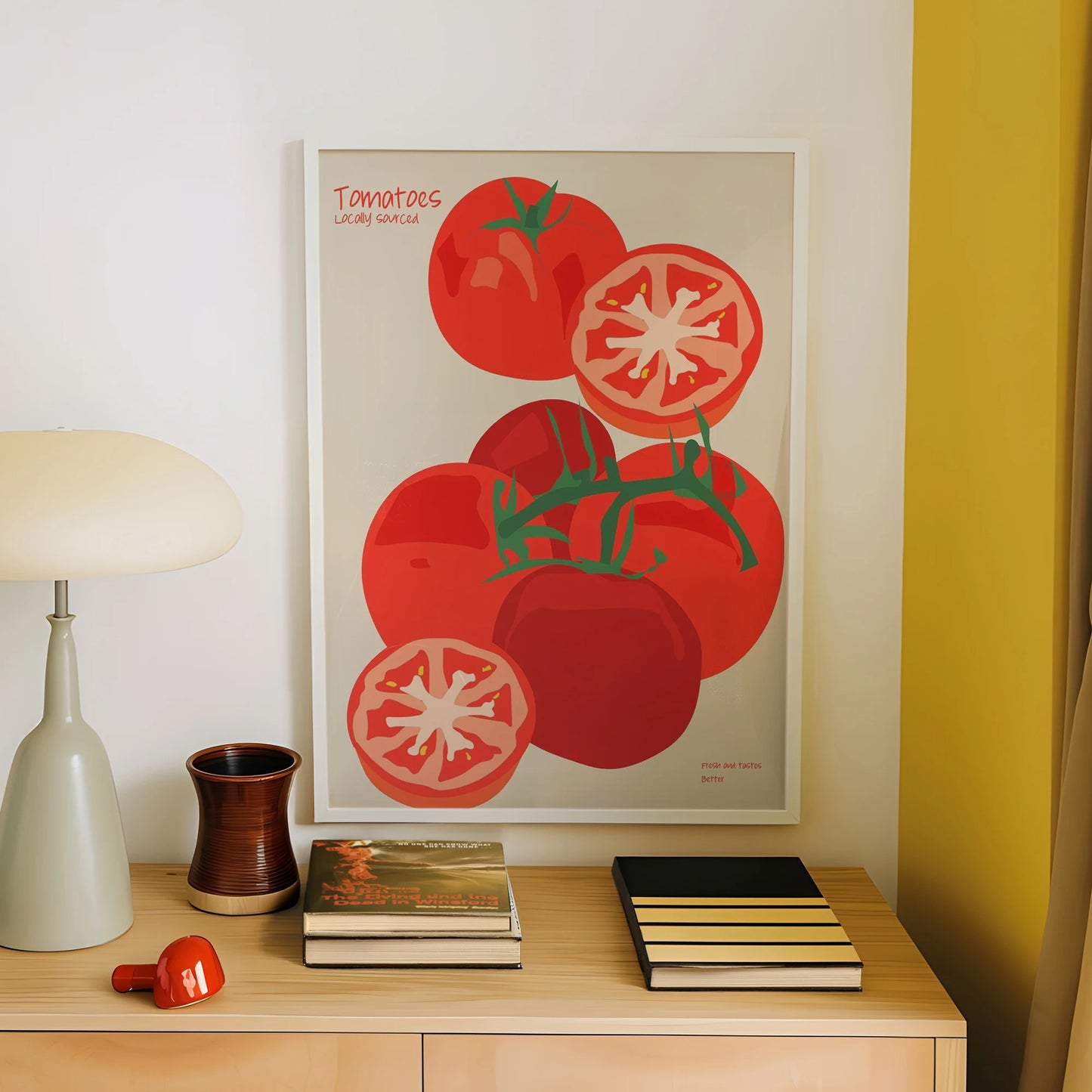 Fresh Tomatoes Minimalist Canvas Wall Art Print | Home Decor