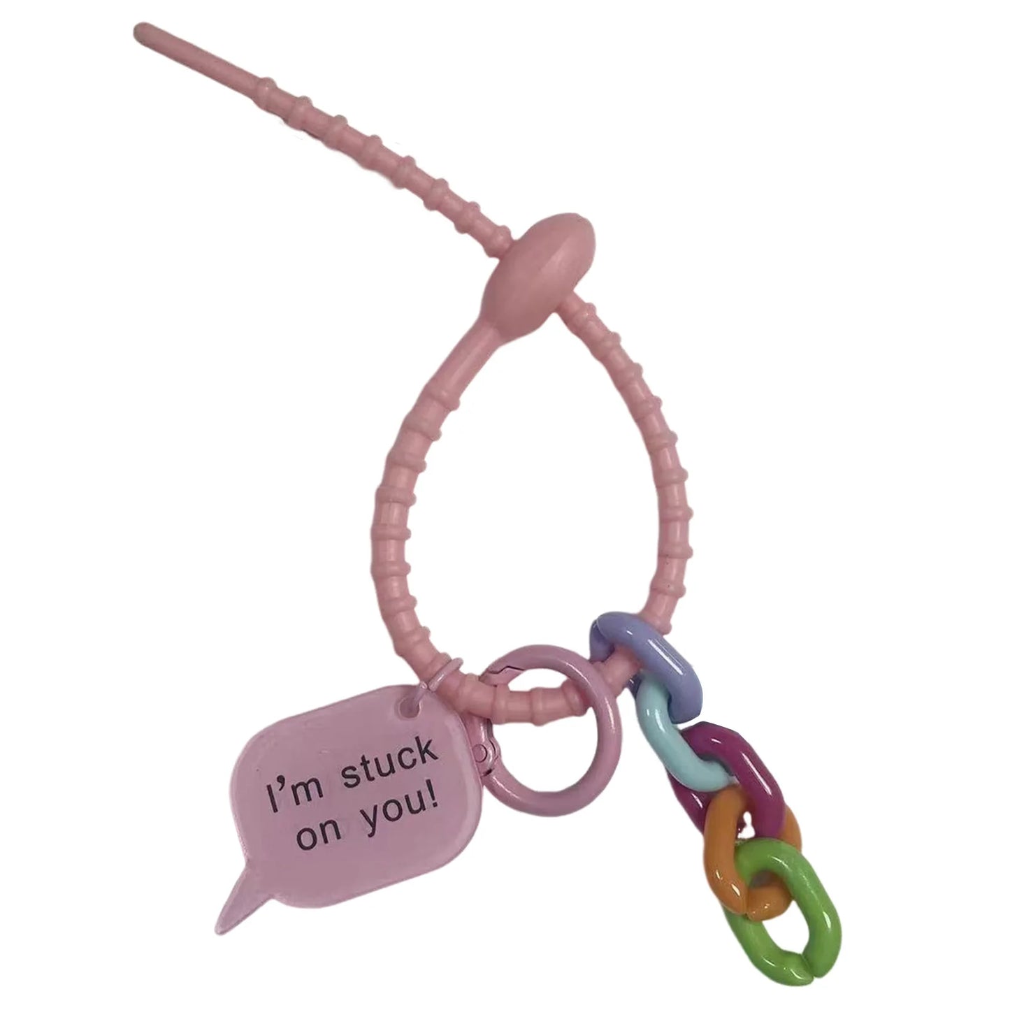 Fashionable Ribbon Keychain Small Monster Doll Anti Lost Hanging Accessories for Birthday Anniversary Gifts Peaceful Pleasures Health and Wellness Pink