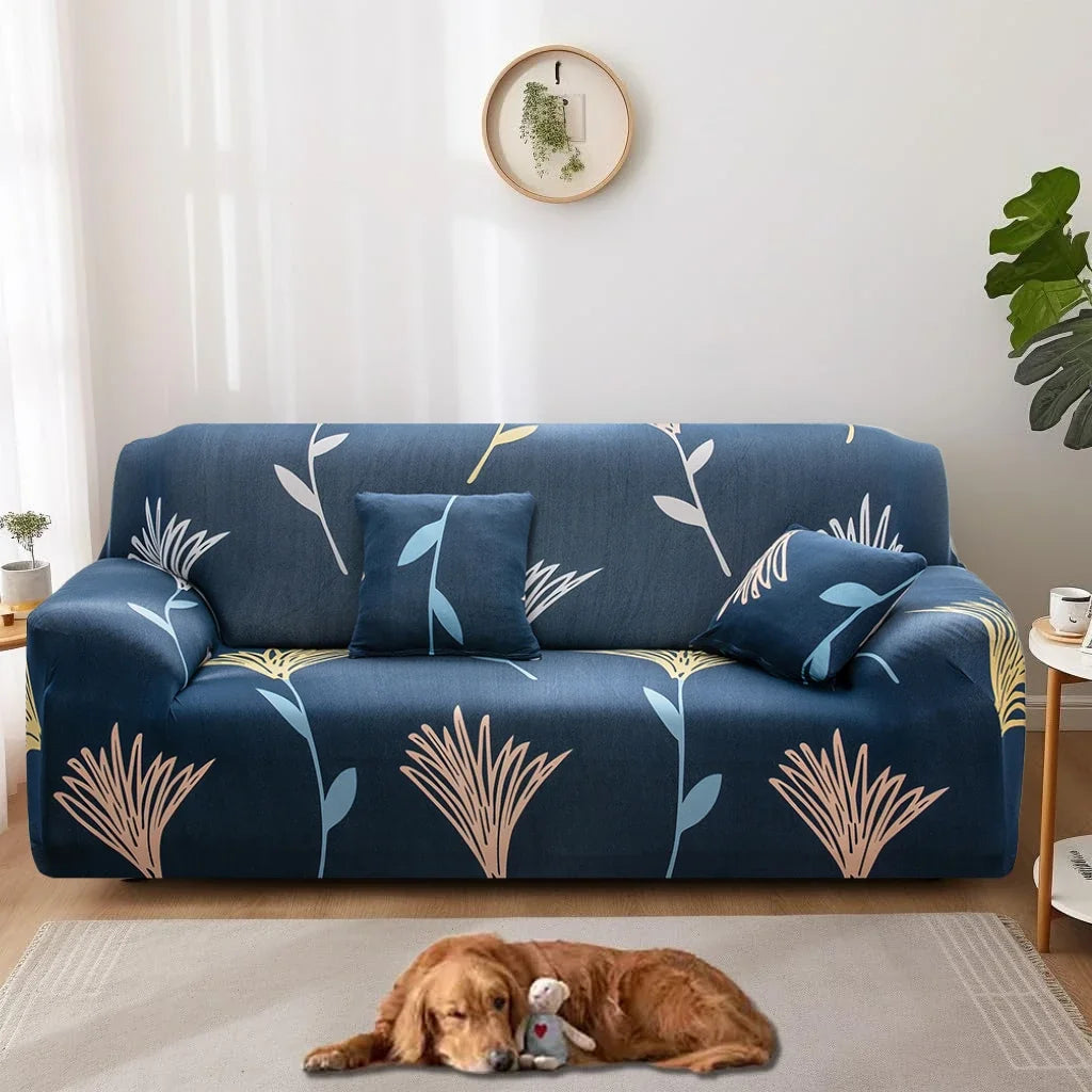 Printed Slipcover Stretch Sofa Cover with Pillowcase Couch Cover Furniture Protector For Bedroom Office Living Room Home Decor Peaceful Pleasures Health and Wellness D 3-seater 190-230cm