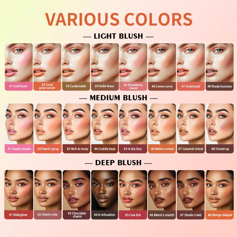 Lakerain 8-Color Cream Highlighter Palette – Blush & Contour