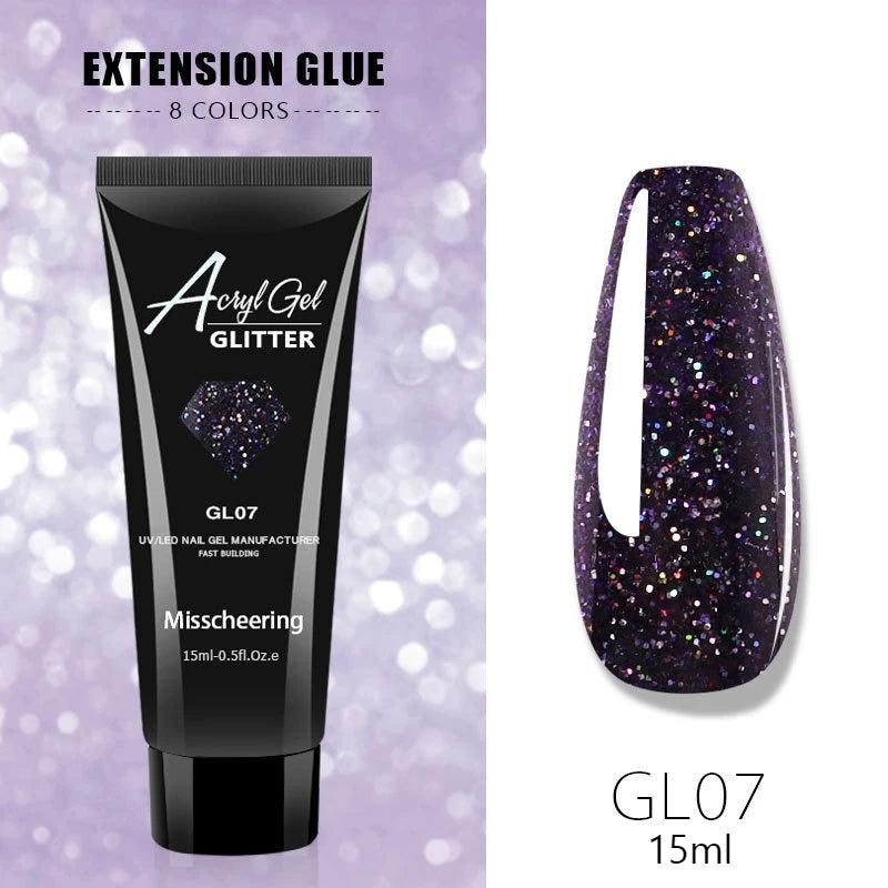 30ml Nail Extension Gel Nail Build Poly Nail Acrylic Gel UV LED Quick Extension of Crystal Model Painless Crystal Glue Peaceful Pleasures Health and Wellness GL07