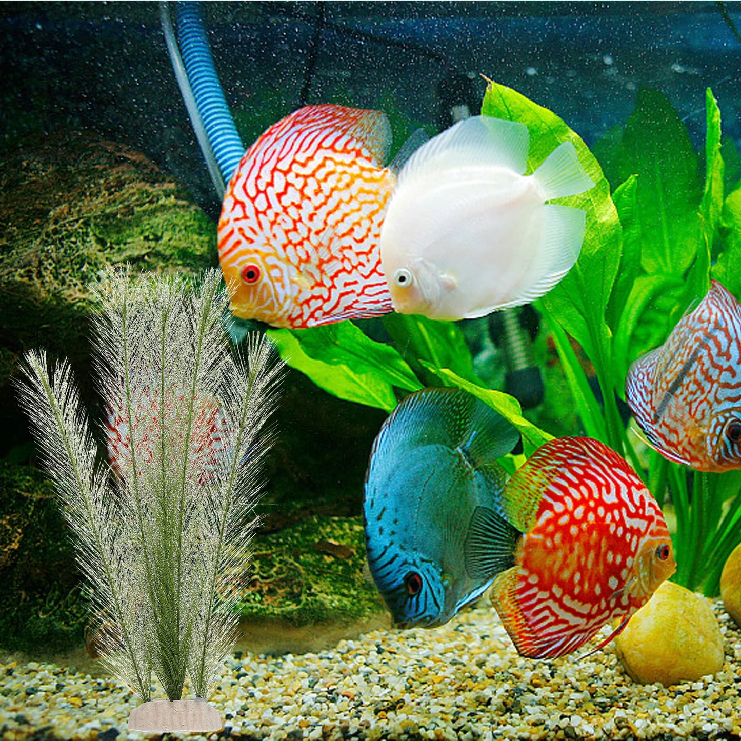 2-Pack Artificial Silk Aquarium Plants – Realistic Fish Tank Decor