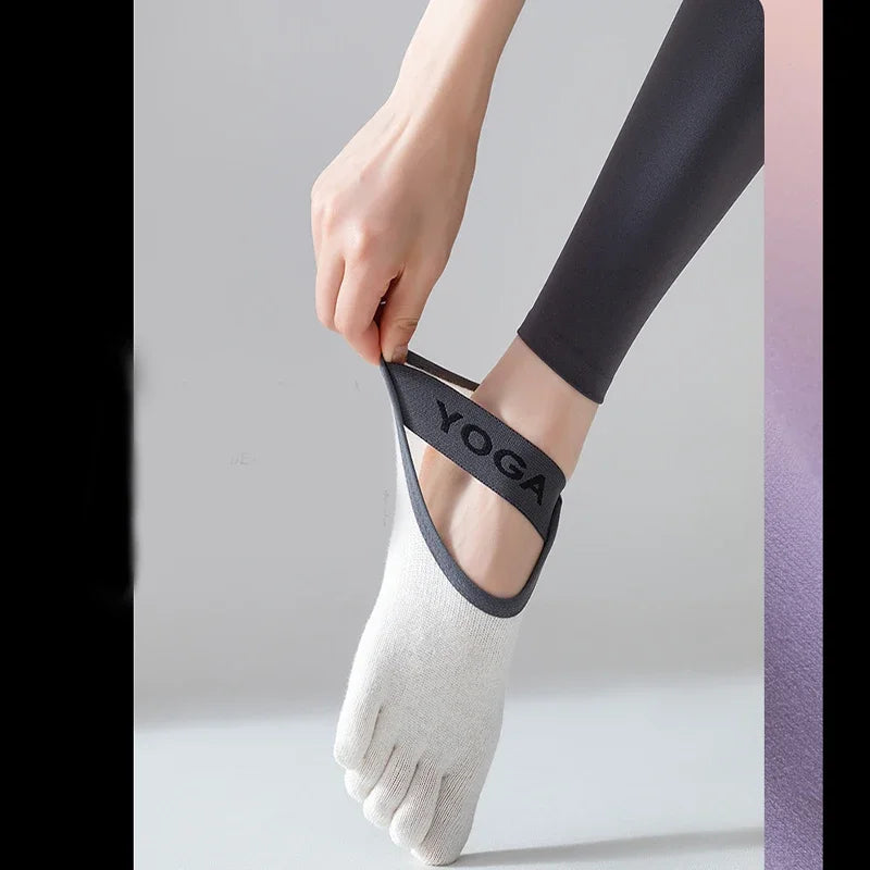 Anti-slip Cotton Sweat-absorbing and Wear-resistant Five-finger Floor Socks Women's Dance Practice Socks Pilates Socks Peaceful Pleasures Health and Wellness