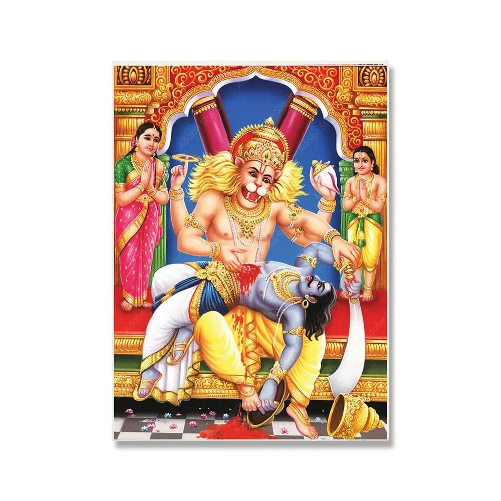Shiva Parvati Poster Hinduism Religious Art Ganesha Canvas Painting Vishnu Printed Wall Picture Living Room Home Decoration Peaceful Pleasures Health and Wellness C 50x70cm