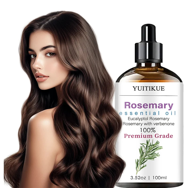 YUITIKUE Rosemary Essential Oil | 100% Premium Grade Eucalyptol & Verbenone Formula | For Hair Care & Aromatherapy 100ml Peaceful Pleasures Health and Wellness