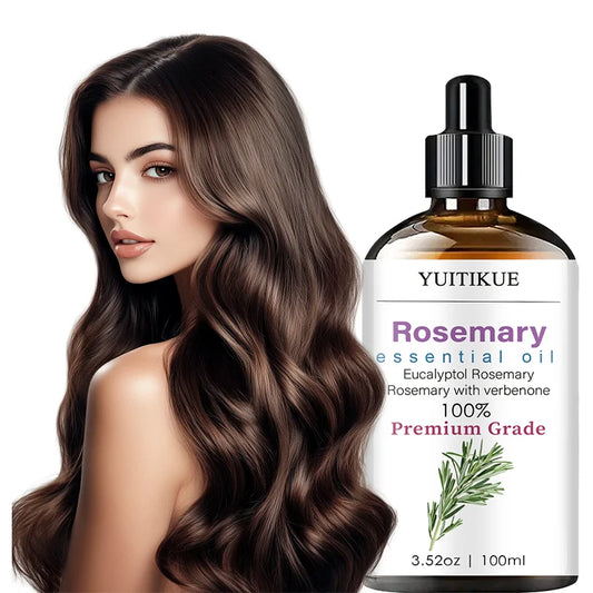 YUITIKUE Rosemary Essential Oil | 100% Premium Grade Eucalyptol & Verbenone Formula | For Hair Care & Aromatherapy 100ml Peaceful Pleasures Health and Wellness