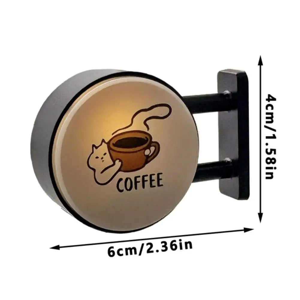 Coffee Corner Suction Lighting Refrigerator Sticker Decoration Creative Magnetic Coffee Light Sign Atmospheric Fridge Magnets Peaceful Pleasures Health and Wellness