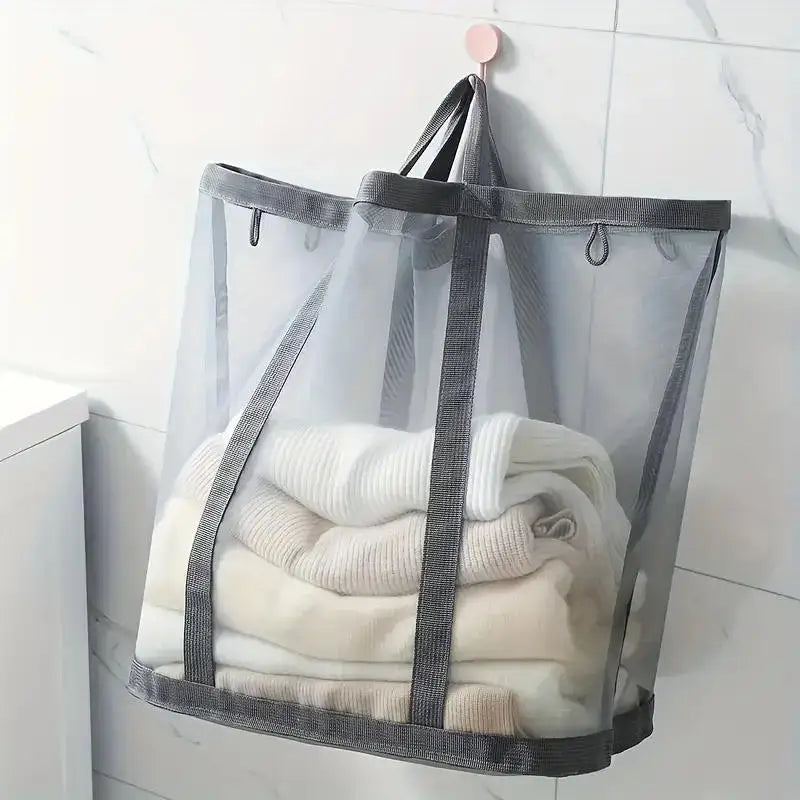 Foldable Dirty Laundry Basket Mesh Breathable Laundry Basket Clothes Toy Storage Baskets Large Capacity Home Storage Supplies Peaceful Pleasures Health and Wellness