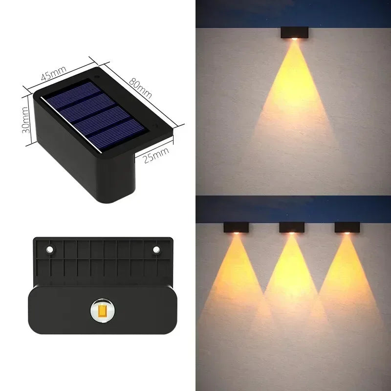 Solar Wall Wash Lights Outdoor IP65 Warm White LED – 1–5 Pack