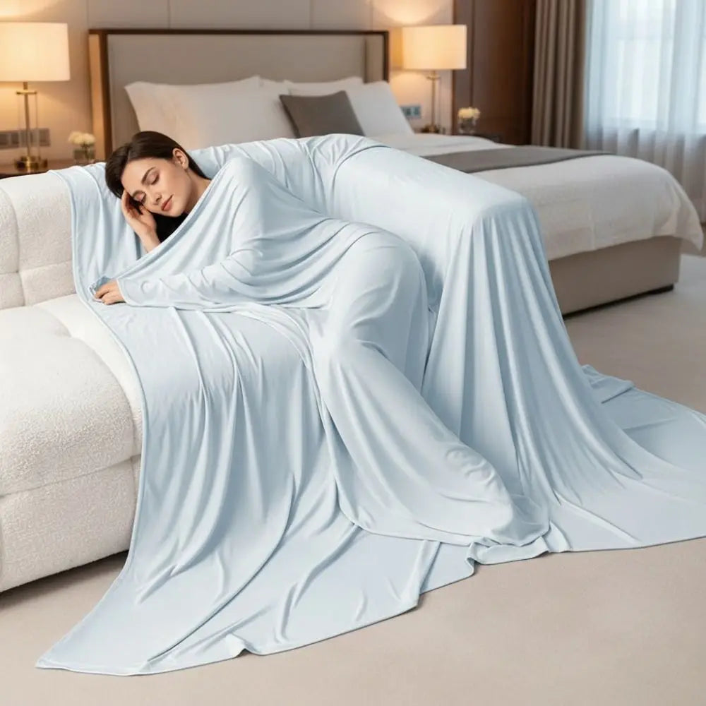Ultra Soft Cooling Throw Blanket – Lightweight Breathable Summer Quilt