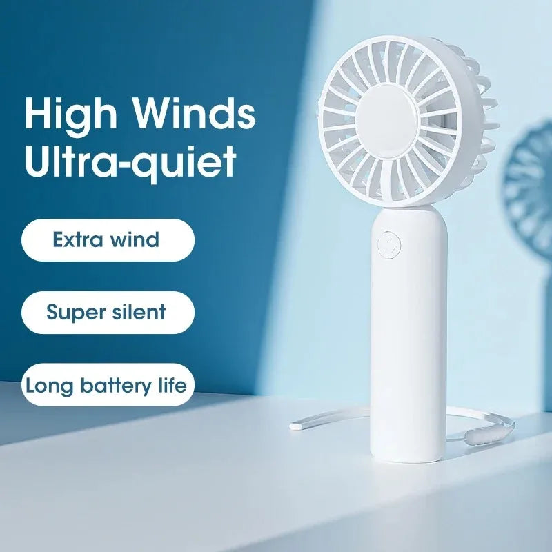 USB Rechargeable Handheld Mini Portable Cooling Fan Three Speeds Adjustable for Summer Outdoor Indoor Travel Use Peaceful Pleasures Health and Wellness