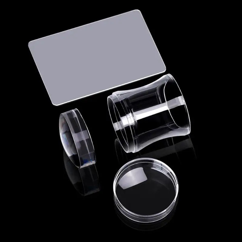 Nail Art Stamper Clear Jelly Silicone Head Manicure Scraper Nail Stamp Scraper Stamping Polish Print DIY Manicure Tool Peaceful Pleasures Health and Wellness Transparent