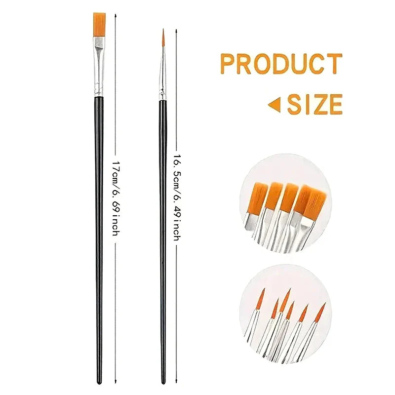50-Piece Artist Paint Brush Set – Nylon Art & Craft Brushes