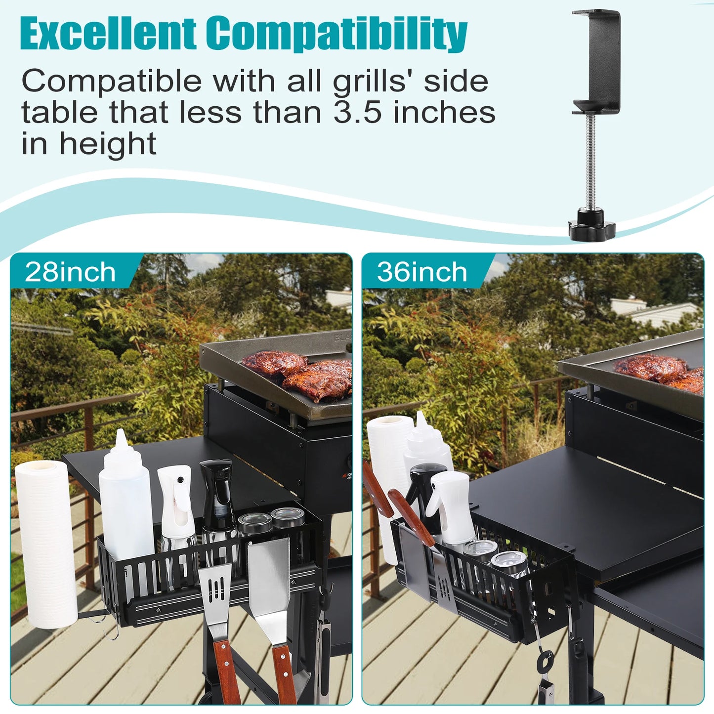 Outdoor Grill Side Holder Cafe Household Wall Mount Condiment Storage