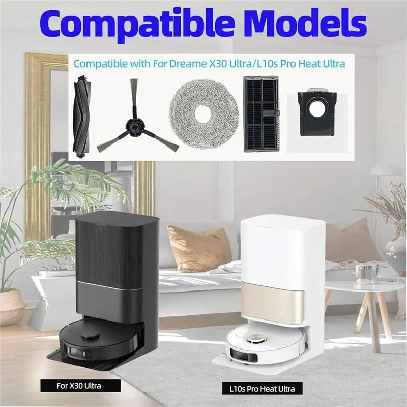 A36T-For Dreame X30 Ultra/L10s Pro Heat Ultra Robot Vacuum Cleaner Main Side Brush Hepa Filters Mop Pad Dust Bags Accessories Peaceful Pleasures Health and Wellness