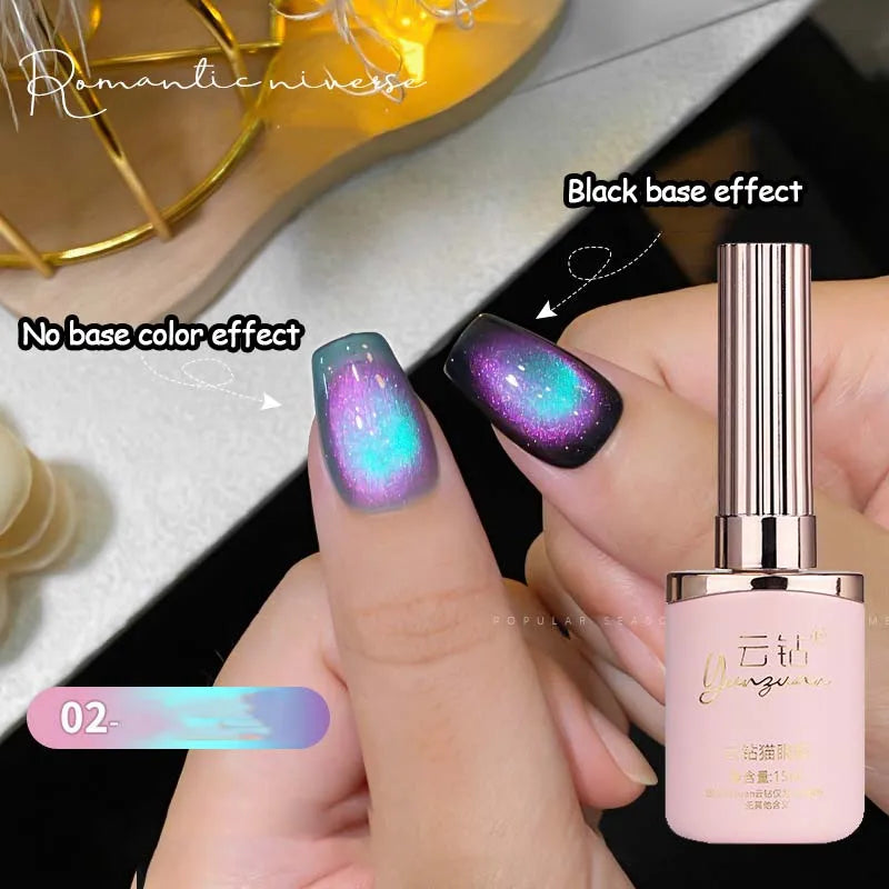 Magnetic Cat Eye Gel Nail Polish | Rainbow Double Light 15ml