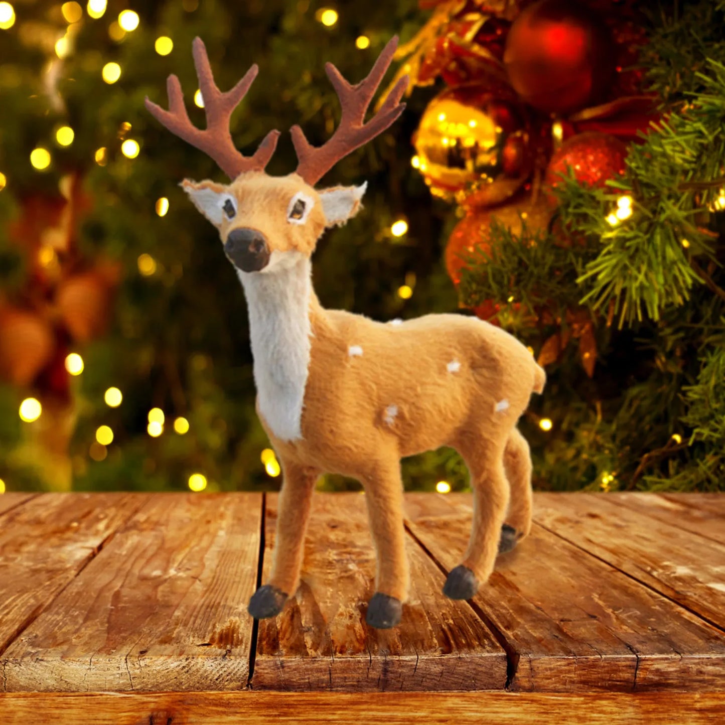 Christmas Deer Decoration Mini Reindeer Statue for Window Display Tabletop Counter Holiday Ornament Xmas Decor Peaceful Pleasures Health and Wellness