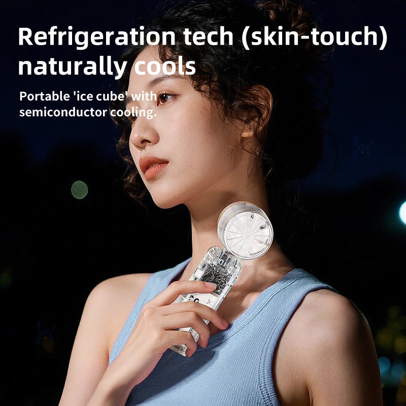 Transparent Mini Portable Fan Quiet Turbo 90° Foldable Cooling Outdoor Handheld Lightweight Fan For Home Travel Outdoor Peaceful Pleasures Health and Wellness