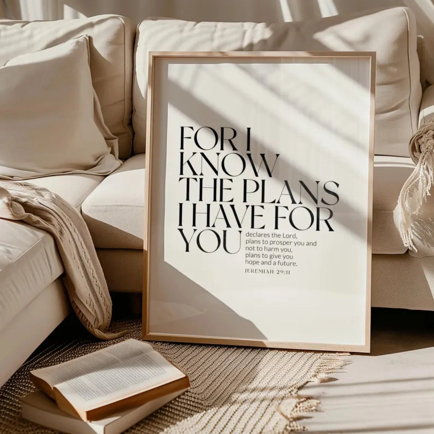 Jeremiah 29:11 Bible Verse Canvas Wall Art | Baptism Gift
