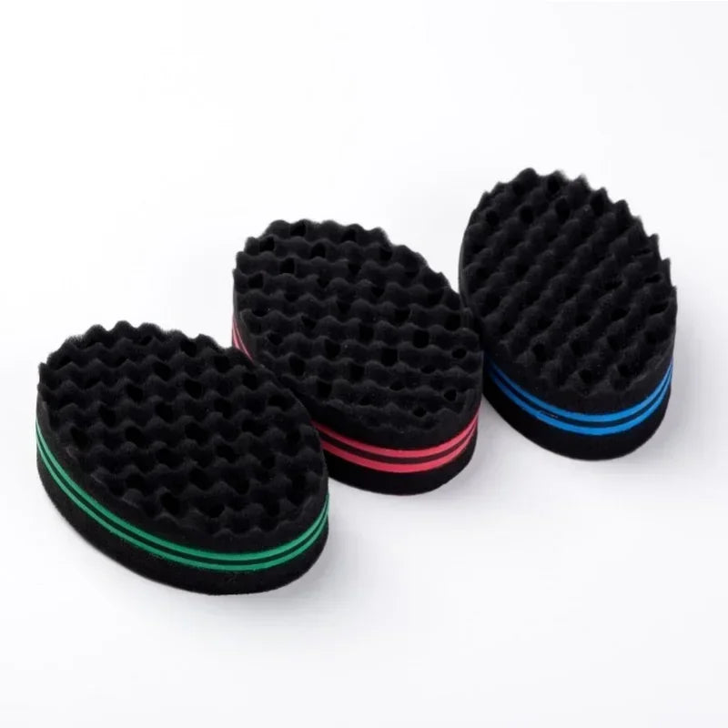 Oval Double Sides Magic Twist Hair Brush Sponge Brush For Natural Afro Coil Wave Dread Sponge Brushes Hair Braids Braiding Hair Peaceful Pleasures Health and Wellness