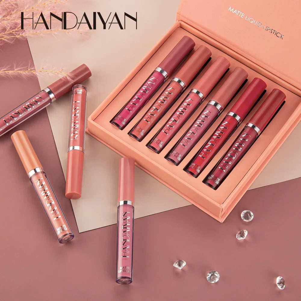 HANDAIYAN 6-Pc Matte Liquid Lipstick Set | Long-Lasting Lip Tint