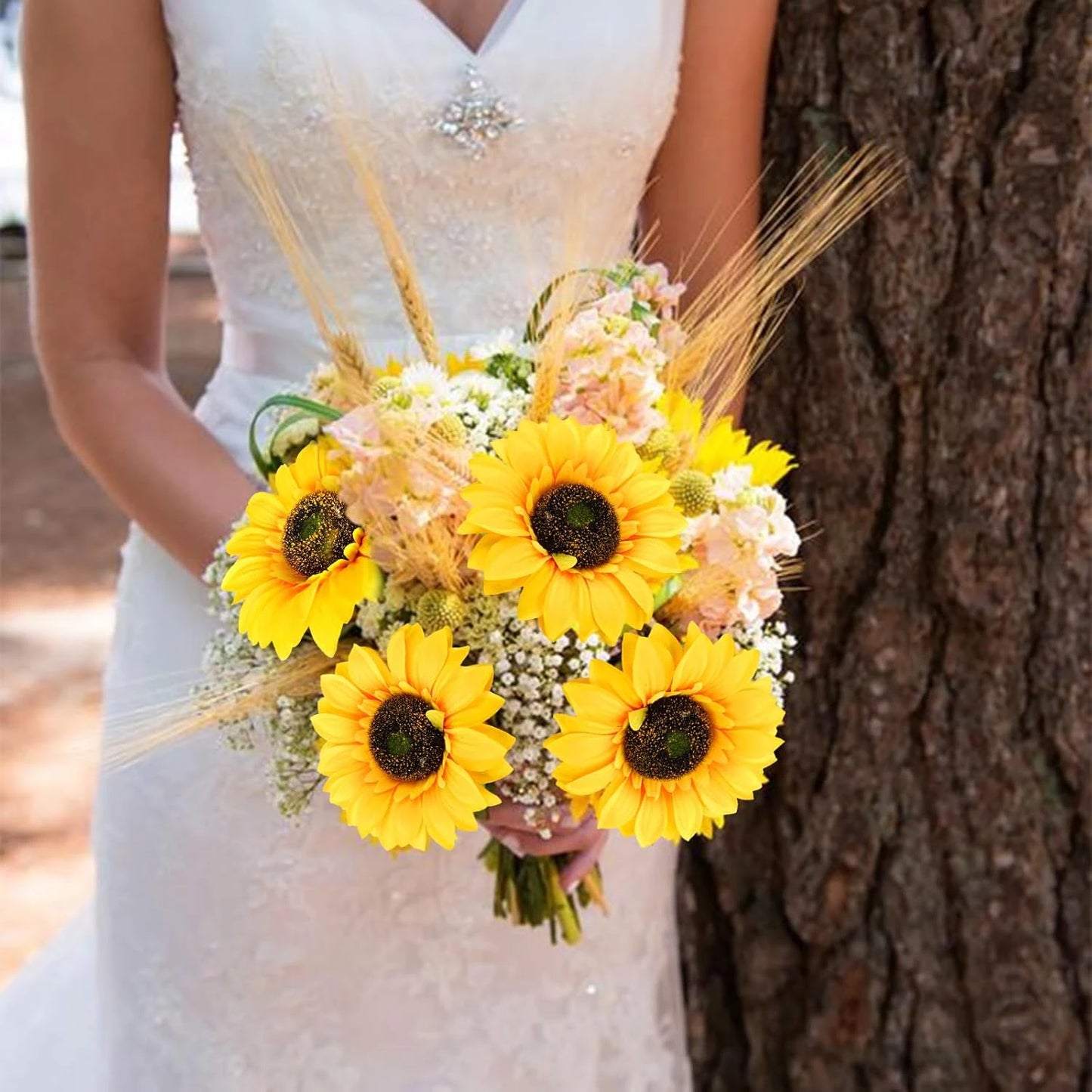 Artificial Silk Sunflowers for Wedding, Home & Party Decor