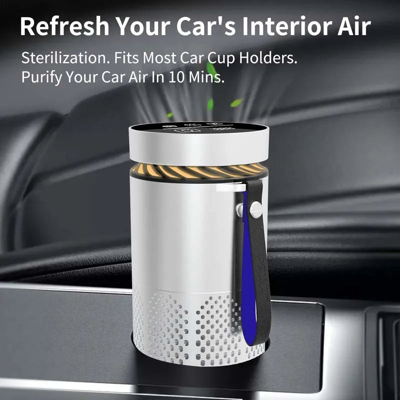LED Touch Screen Mini Filter UVC Light Ionizer Negative Ion Portable Household Hotel Car Air Purifier Peaceful Pleasures Health and Wellness