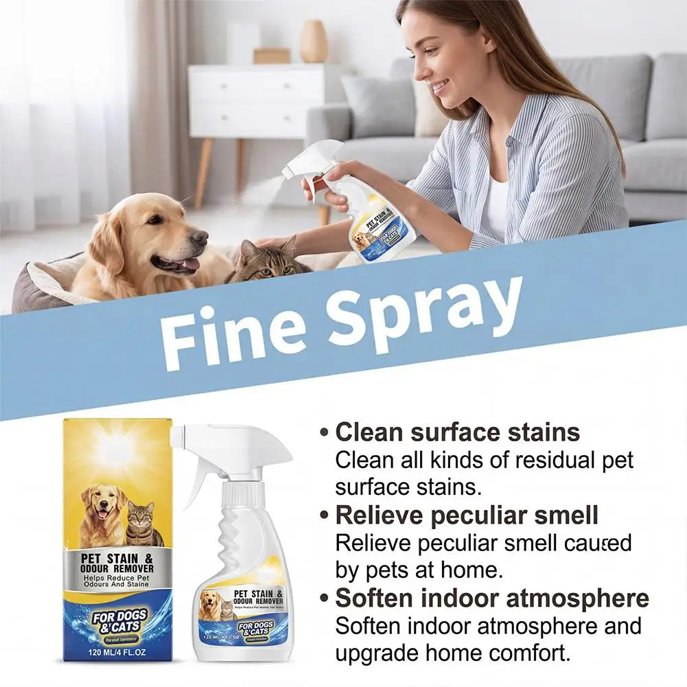 Gentle Healthy Remove Dogs Cats Urine Smell Household Floor Cleaner Spray 120ml Helps Reduce Pet Odours Stains Pet Stain Remover Peaceful Pleasures Health and Wellness