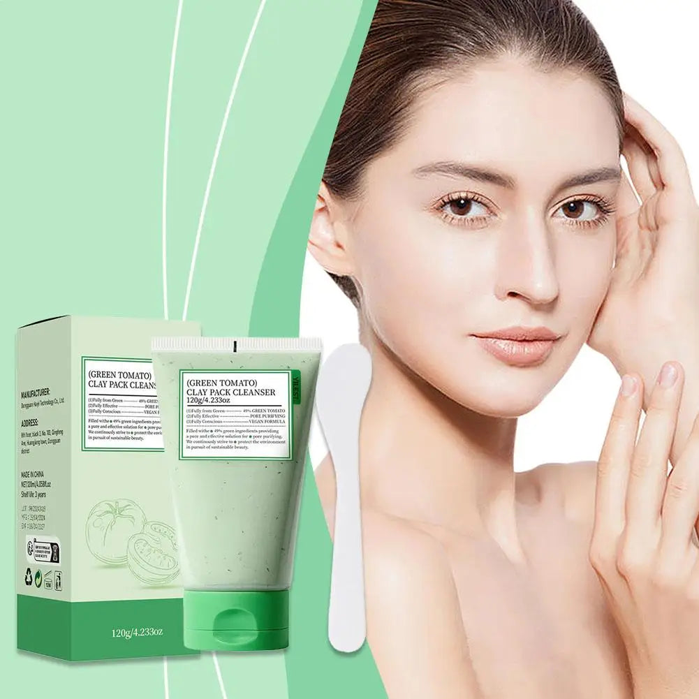 Green Tomato Mud Mask Moisturizing Pore Cleansing Refreshing Deeply Hydrating Nourishing Smoothing Facial Skin Care Peaceful Pleasures Health and Wellness