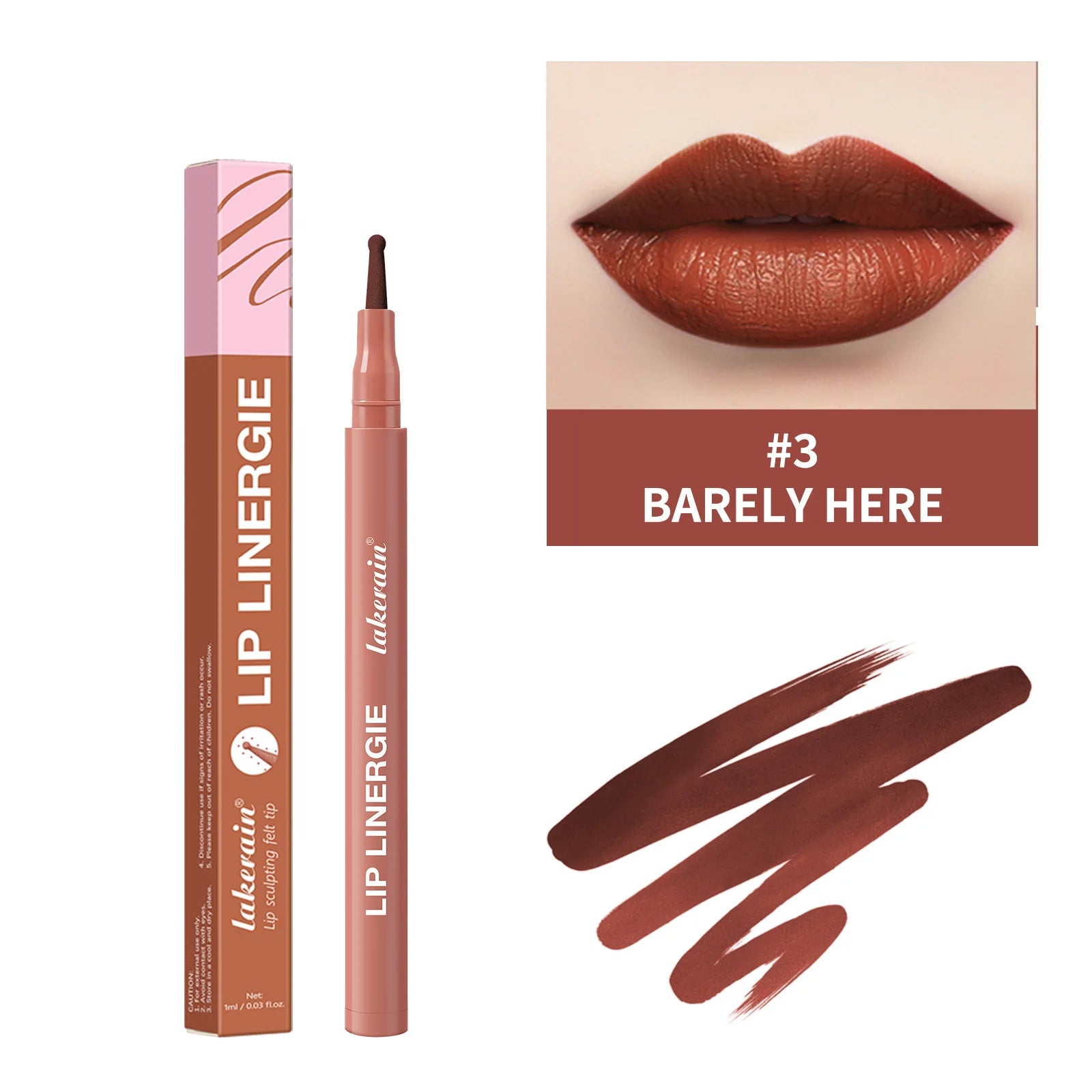 8 Colors Lip Lingerie Lip Liner Long Lasting Waterproof Stain Transfer Proof Smudge Resistant Color No Bleed Formula Cosmetics Peaceful Pleasures Health and Wellness 03 BARELY HERE
