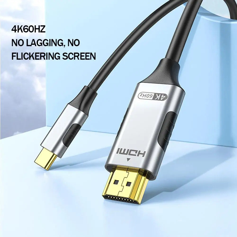 4K USB-C to HDMI Cable 2m – 60Hz, Plug & Play Adapter