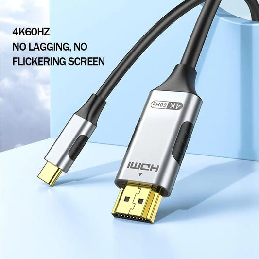 4K USB-C to HDMI Cable 2m – 60Hz, Plug & Play Adapter USB-C HDMI Cable Peaceful Pleasures Health and Wellness